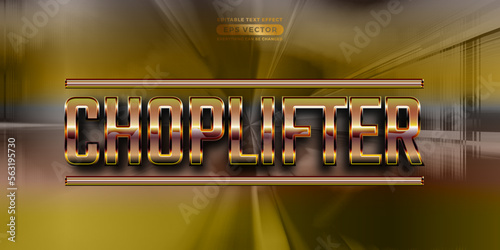 Choplifter editable text style effect in retro look design with experimental background ideal for poster, flyer, logo, social media post and banner template promotion