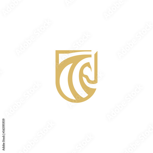 Modern Horse Logo black background, horse riding icon 