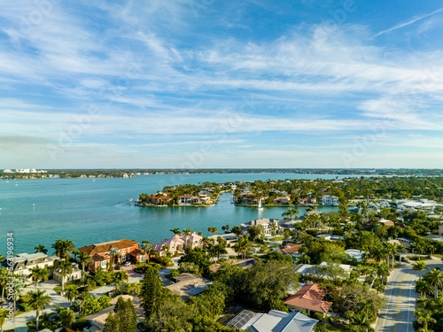 Aerial photo luxury homes in Bird Key Sarasota Florida USA © Felix Mizioznikov