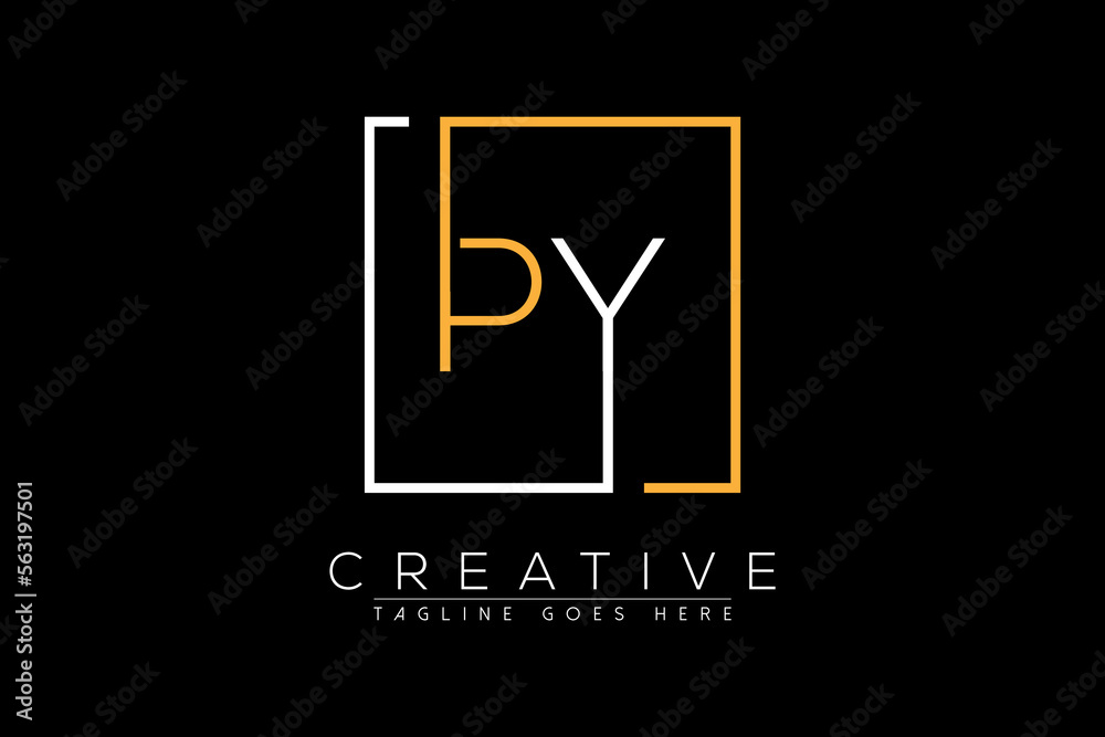 Initial letter py, yp, p, y elegant and luxury Initial with Rectangular
