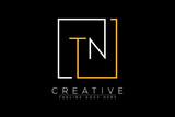Initial letter tn, nt, t, n elegant and luxury Initial with Rectangular frame minimal monogram logo design vector template