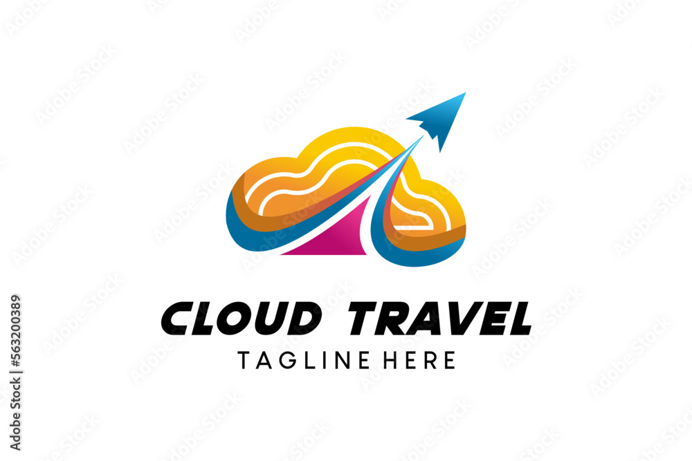 Abstract travel cloud icon logo design