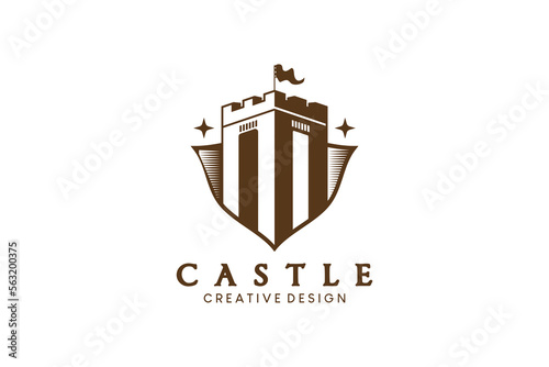 Creative abstract vintage castle logo design