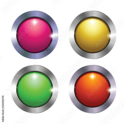 Free Download Set of blank, colorful glossy badges or web buttons. - GFXLoad