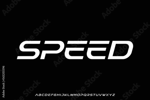 Modern futuristic slant display font vector