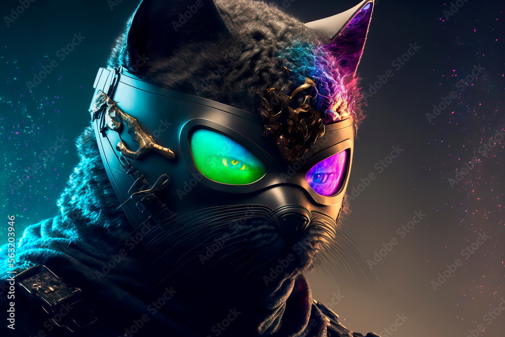 Concept ninja warrior cat character. Generative AI Stock Illustration |  Adobe Stock