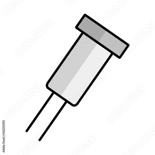 Electric capacitor icon. Manufacture of electronic components. Vector. © illust_monster