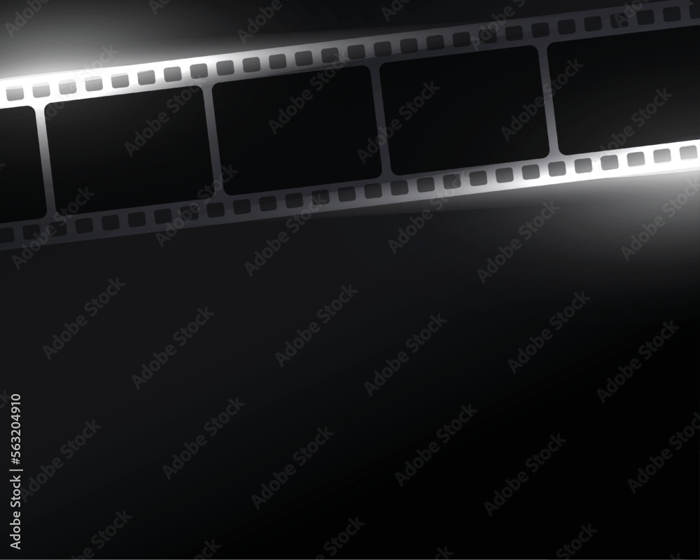 elegant blank film reel black background for entertainment