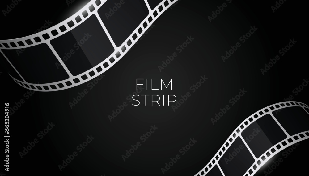 elegant retro film strip design on black background