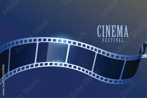 realistic vintage film strip design for cinema festival background