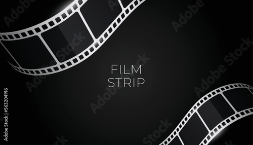 elegant retro film strip design on black background