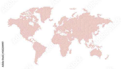 abstract world map in line style graphic design