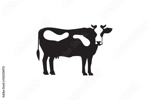 Vector of a cow head design on white background Farm Animal