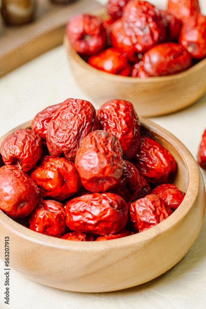 fresh korean jujube fruit in wood bowl fresh korean jujube fruit in wood bowl