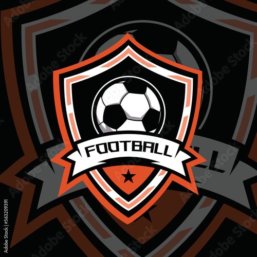Soccer football badge design template  editable text