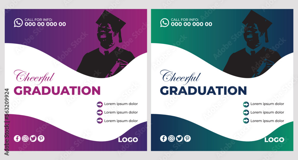 Social Media Post Kids Graduation Template for Promotion Flyer Free ...
