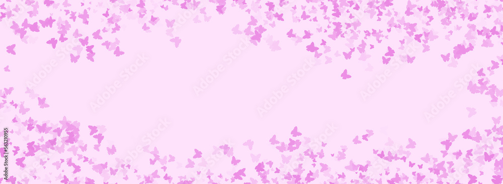 Pink background with colorful confetti butterflies. Pink background with colorful confetti butterflies.