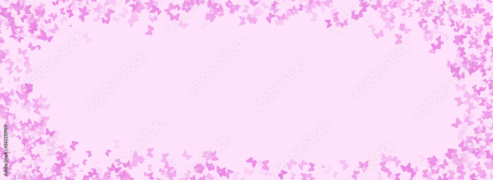 Pink background with colorful confetti butterflies. Pink background with colorful confetti butterflies.