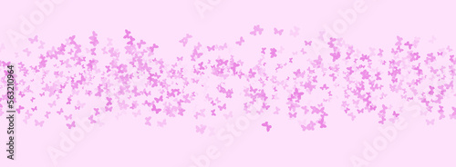 Pink background with colorful confetti butterflies.