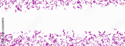 White background with pink confetti butterflies.