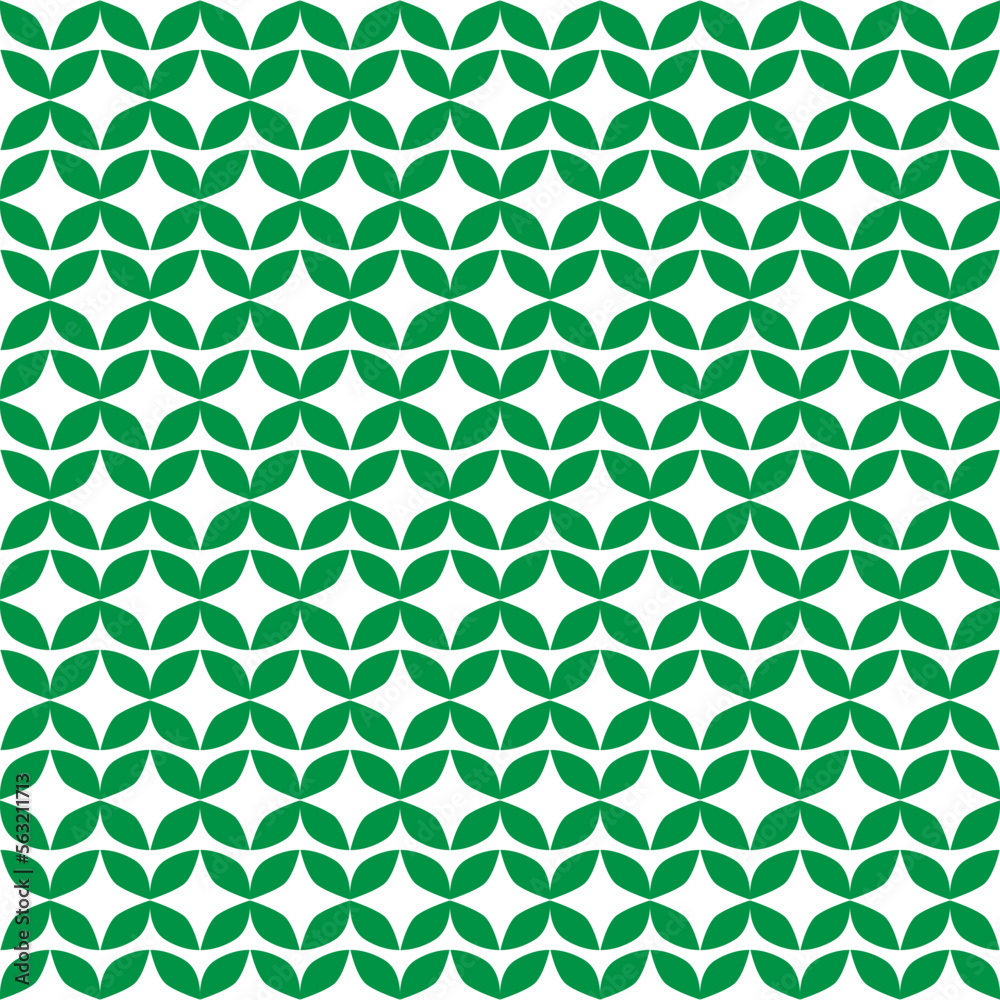Green mod quatrefoil vector seamless pattern background. White and green Moroccan lattice print. repeating pattern tile included.