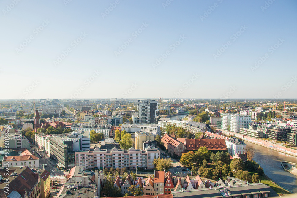 Fototapeta premium Wroclaw, Poland, market square, view of the sights of the city . Colorful cities concept. Travel Europe.