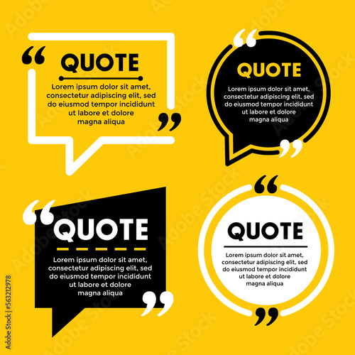 Quote illustration vector template. Can input text with information, memi, description. This design is yellow color. photo