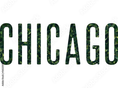 Chicago caligraphic typographic poster. T-shirt tourism Design. Template for poster, print, banner, flyer. Concept for print production. 