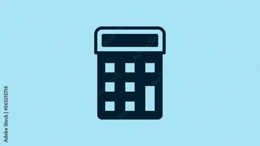 Blue Calculator icon isolated on blue background. Accounting symbol. Business calculations mathematics education and finance. 4K Video motion graphic animation Blue Calculator icon isolated on blue background. Accounting symbol. Business calculations mathematics education and finance. 4K Video motion graphic animation