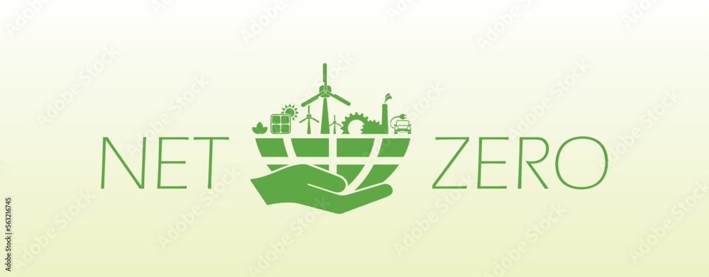 net zero sign on white background net zero sign on white background