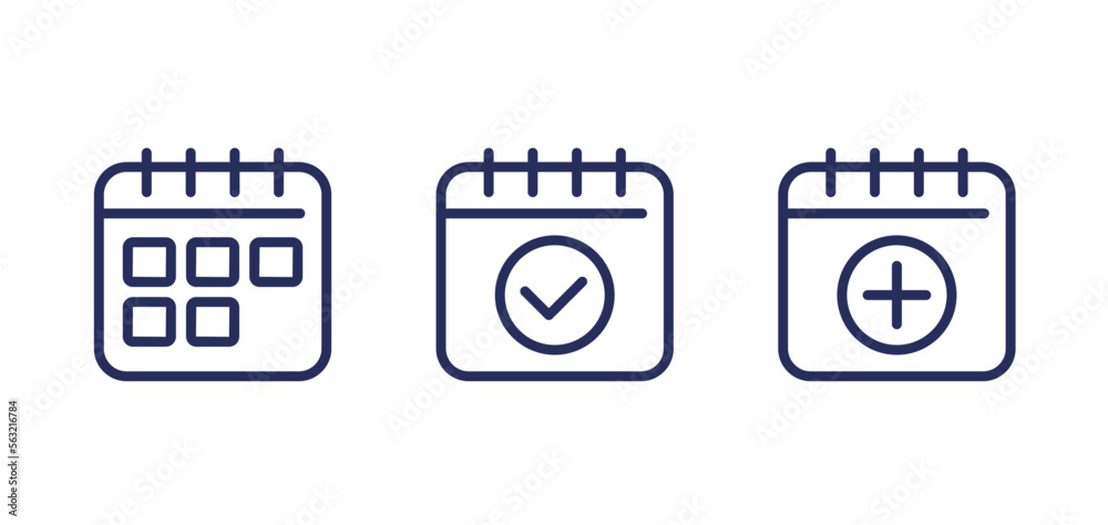 calendar and schedule icons, line vector calendar and schedule icons, line vector