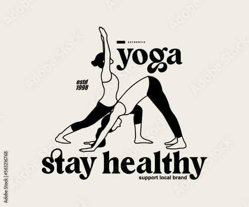 Vintage illustration of Healing meditation yoga t shirt design, vector graphic, typographic poster or tshirts street wear and Urban style