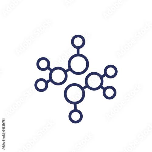 chemicals line icon with a molecules