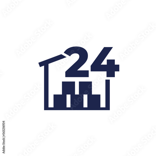 24 hours warehouse or storage icon