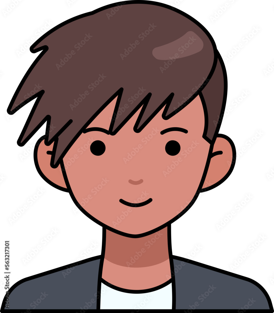 Artist man boy avatar User person people black skin Colored Outline Style Artist man boy avatar User person people black skin Colored Outline Style