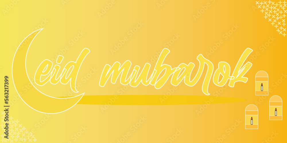 illustration of an background with elements and ornament, Eid Mubarok Islamic Background Templates Greeting Cards