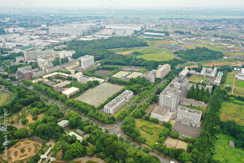 柏市の住宅街の空撮