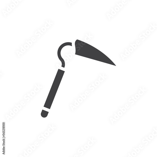 Grub hoe with glyph style icon.