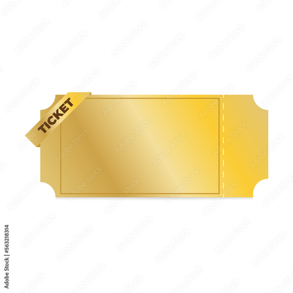 ticket blank golden coupon template voucher vector illustration ticket blank golden coupon template voucher vector illustration