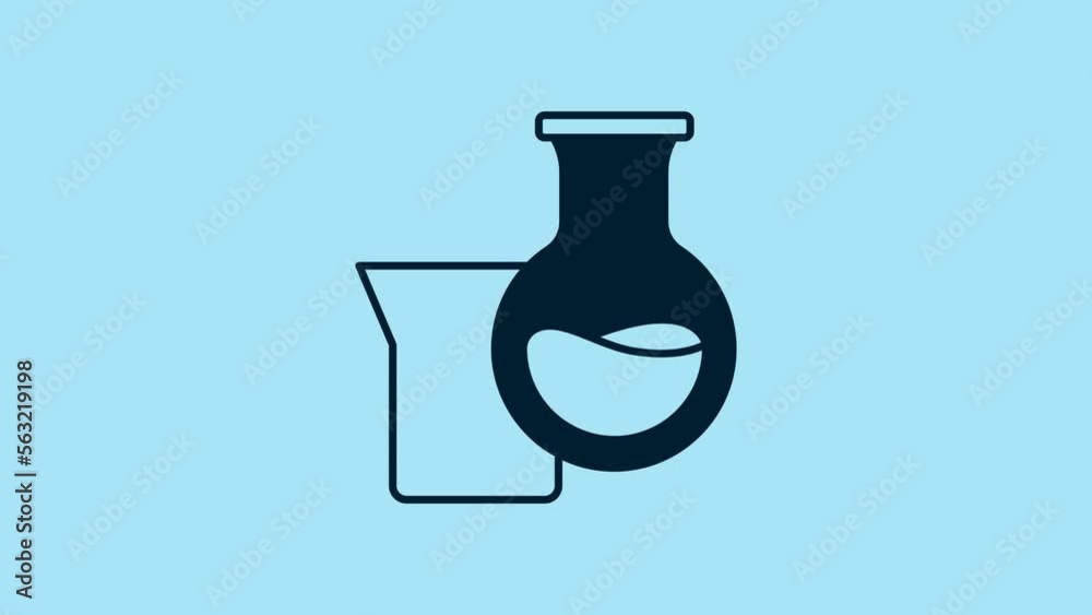 Blue Oil petrol test tube icon isolated on blue background. 4K Video motion graphic animation Blue Oil petrol test tube icon isolated on blue background. 4K Video motion graphic animation