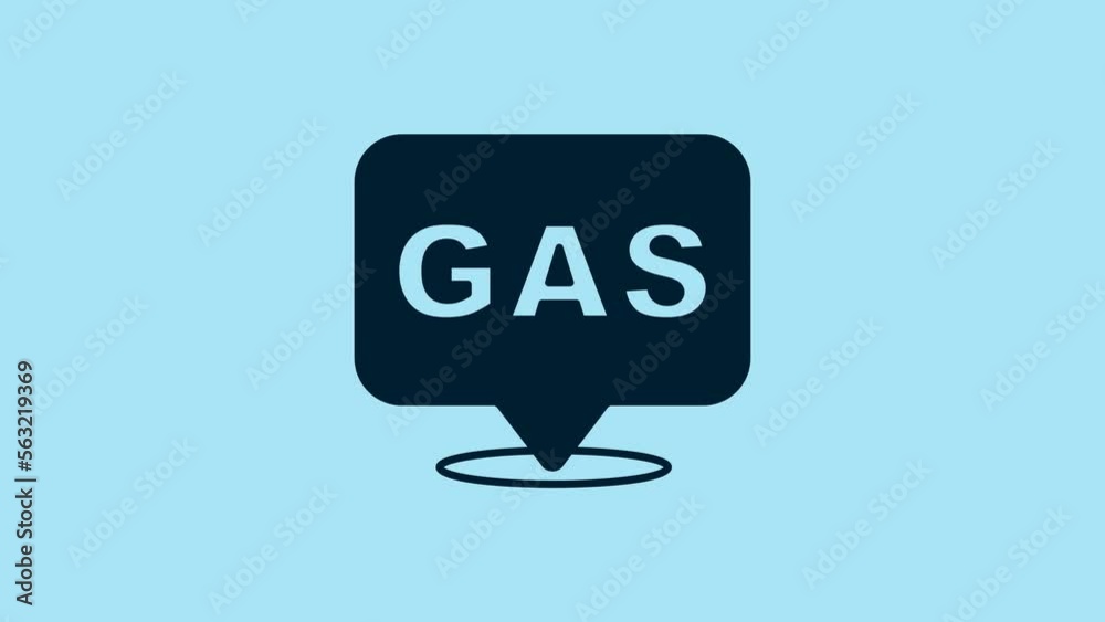 Blue Location and petrol or gas station icon isolated on blue background. Car fuel symbol. Gasoline pump. 4K Video motion graphic animation Blue Location and petrol or gas station icon isolated on blue background. Car fuel symbol. Gasoline pump. 4K Video motion graphic animation