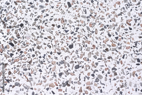 Terrazzo seamless texture or small marble patterns black brown white floor background
