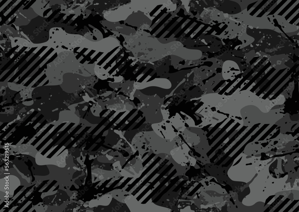 Grunge camouflage texture seamless pattern. Abstract modern