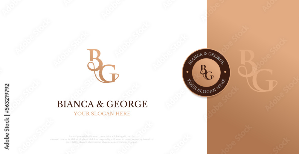 Wedding Logo Initial BG Logo Design Vector