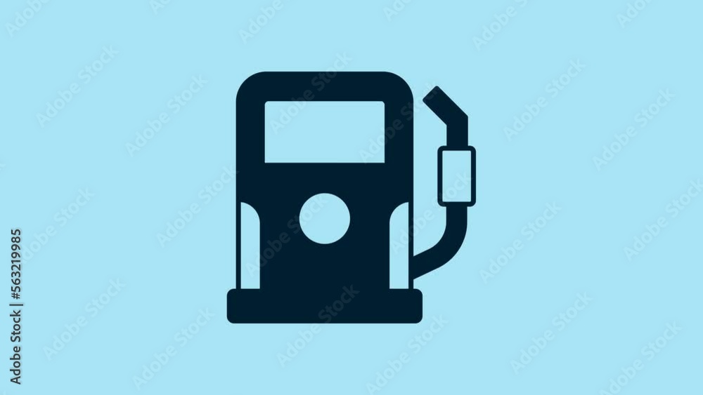 Blue Petrol or gas station icon isolated on blue background. Car fuel symbol. Gasoline pump. 4K Video motion graphic animation Blue Petrol or gas station icon isolated on blue background. Car fuel symbol. Gasoline pump. 4K Video motion graphic animation