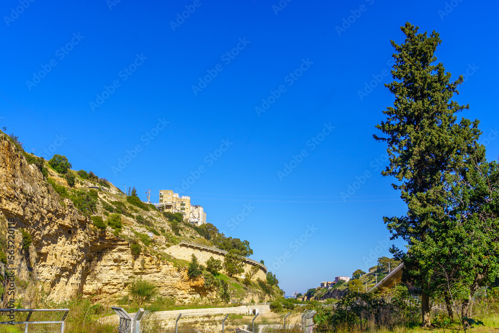 Naklejka premium Nahal Giborim in the urban landscape of Haifa