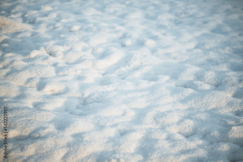 Closeup of the snow on the ground.