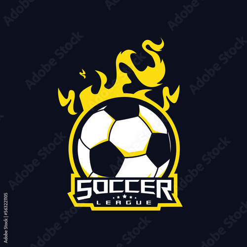 Fire football soccer logo template