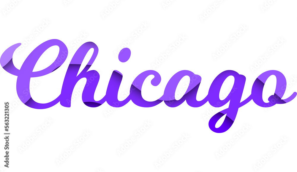 Fototapeta premium Chicago caligraphic typographic poster. T-shirt tourism Design. Template for poster, print, banner, flyer. Concept for print production. 