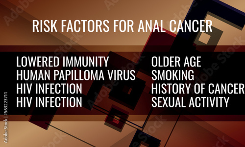 Risk factors for anal cancer. Vector illustration for medical journal or brochure.